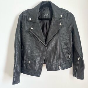 OBEY Worldwide leather coat grudge dark black emo size small women